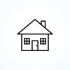 Black line little house symbol